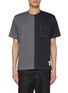 Main View - Click To Enlarge - THOM BROWNE  - Funmix Two-Toned Pocket Cotton T-Shirt