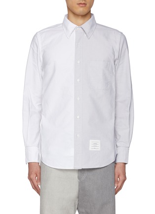 Main View - Click To Enlarge - THOM BROWNE - Two-Toned Pocket Cotton Oxford Shirt