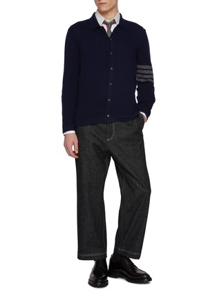 Figure View - Click To Enlarge - THOM BROWNE - 4 Bar Cashmere Cardigan Shirt