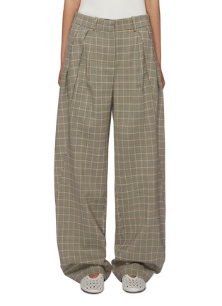 Main View - Click To Enlarge - PACO RABANNE - Front Pleat Checkered Wool Blend Pants