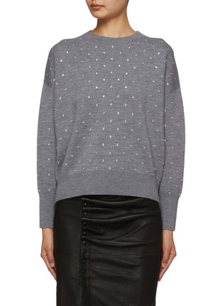 Main View - Click To Enlarge - PACO RABANNE - Crystal Embellished Wool Sweather