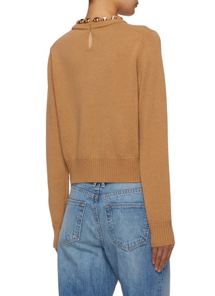 Back View - Click To Enlarge - PACO RABANNE - Chain Neckline Wool Cashmere Knit Sweater