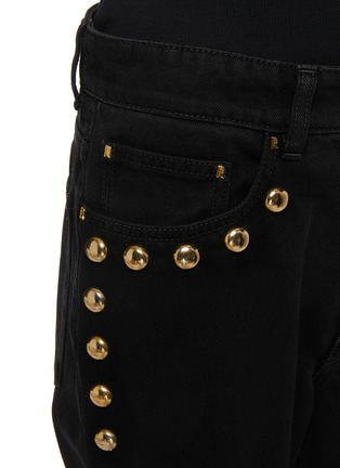  - PACO RABANNE - Gold-Toned Details Cropped Cotton Jeans