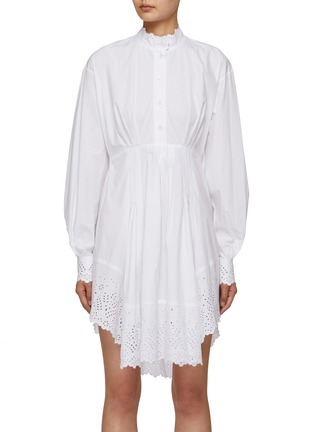 Main View - Click To Enlarge - PACO RABANNE - Lace Embroidered Anglaise Shirt Dress