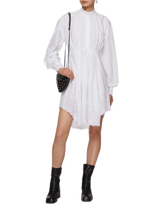 Figure View - Click To Enlarge - PACO RABANNE - Lace Embroidered Anglaise Shirt Dress