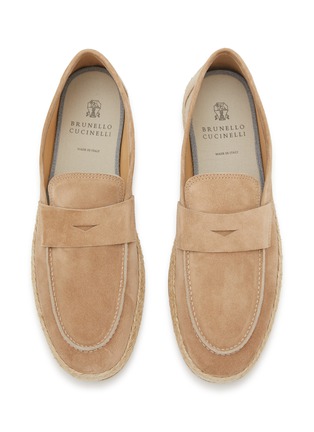 Detail View - Click To Enlarge - BRUNELLO CUCINELLI - Washed Suede Espadrilles Loafers