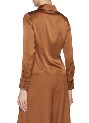 Back View - Click To Enlarge - ALICE & OLIVIA - Willa Placket Silk Blend Top