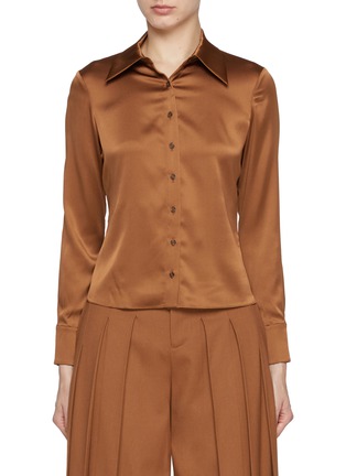 Main View - Click To Enlarge - ALICE & OLIVIA - Willa Placket Silk Blend Top