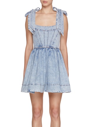 Main View - Click To Enlarge - ALICE & OLIVIA - Amina Corset Denim Mini Dress