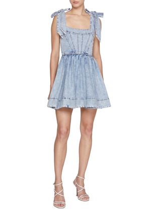 Figure View - Click To Enlarge - ALICE & OLIVIA - Amina Corset Denim Mini Dress