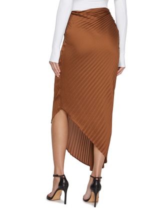 Back View - Click To Enlarge - ALICE & OLIVIA - Odelia Asymmetric Pleated Midi Skirt