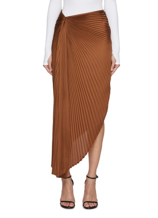 Main View - Click To Enlarge - ALICE & OLIVIA - Odelia Asymmetric Pleated Midi Skirt