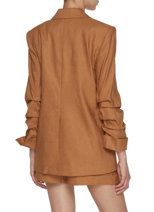 Back View - Click To Enlarge - ALICE & OLIVIA - Anthony Double Breasted Linen Blend Blazer