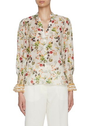 Main View - Click To Enlarge - ALICE & OLIVIA - Ilan Floral Cotton Silk Blouse