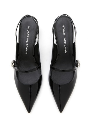 Detail View - Click To Enlarge - STUART WEITZMAN - Crystal Fleur 50 Patent Leather Slingback Pumps