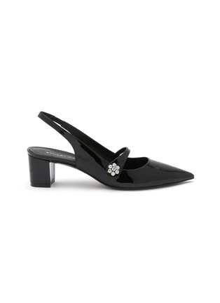 Main View - Click To Enlarge - STUART WEITZMAN - Crystal Fleur 50 Patent Leather Slingback Pumps