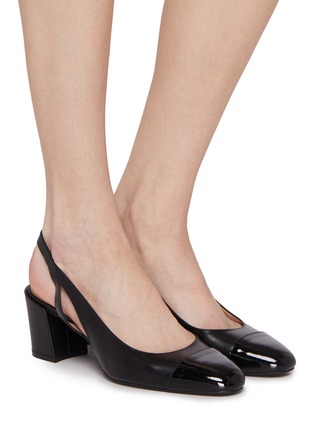 Figure View - Click To Enlarge - STUART WEITZMAN - Sleek 50 Leather Slingback Pumps