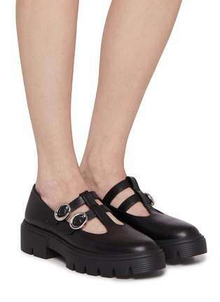 Figure View - Click To Enlarge - STUART WEITZMAN - Nolita Leather Mary Jane Flats