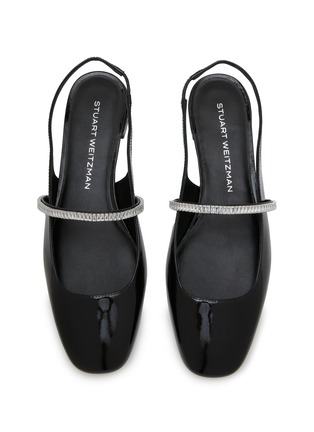 Detail View - Click To Enlarge - STUART WEITZMAN - Stefanie Patent Leather Crystal Embellished Slingback Flats