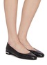 Figure View - Click To Enlarge - STUART WEITZMAN - Pearl Leather Ballerina Flats