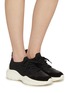 Figure View - Click To Enlarge - STUART WEITZMAN - 5050 Mesh Leather Sneakers