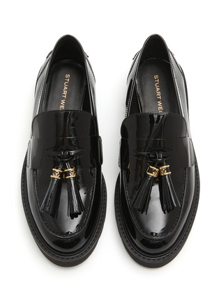 Detail View - Click To Enlarge - STUART WEITZMAN - Parker Lift Tassel Patent Leather Loafers