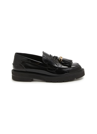 Main View - Click To Enlarge - STUART WEITZMAN - Parker Lift Tassel Patent Leather Loafers