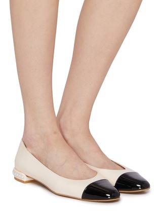 Figure View - Click To Enlarge - STUART WEITZMAN - Pearl Leather Ballerina Flats