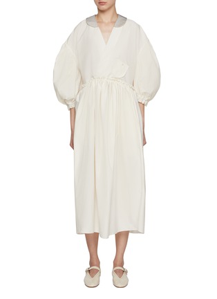 Main View - Click To Enlarge - NACKIYÉ - Ginza Balloon Sleeves Midi Dress