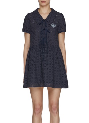 Main View - Click To Enlarge - MARDI MERCREDI - Ribbon Eyelet Mini Dress