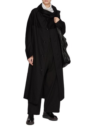 Figure View - Click To Enlarge - Y'S - U-Long Cape Cotton Coat