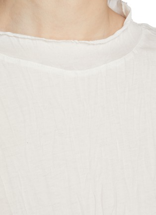  - Y'S - Curling Collar Crinkled Cotton T-shirt