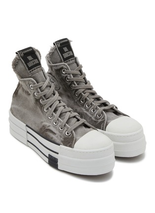 Detail View - Click To Enlarge - RICK OWENS DRKSHDW - x Converse DBL DRKSTAR High Top Sneakers