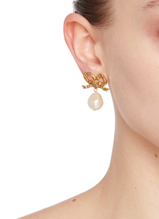 Figure View - Click To Enlarge - JENNIFER BEHR - Khloe Bow Faux Pearl Earrings