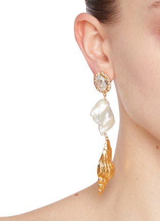 Figure View - Click To Enlarge - JENNIFER BEHR - Adella Swarovski Crystal Freshwater Pearl Earrings