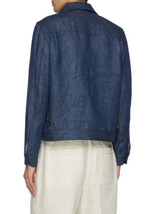 Back View - Click To Enlarge - EQUIL - Spread Collar Linen Shirt Jacket