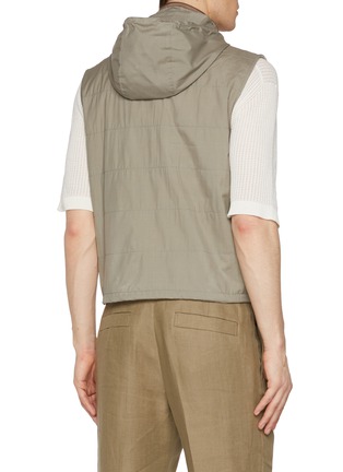 Back View - Click To Enlarge - EQUIL - Hooded Water Repellent Padded Vest