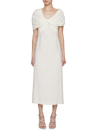 Main View - Click To Enlarge - GIAMBATTISTA VALLI - Ruched Sequin Bouclé Dress