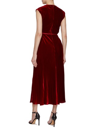 Back View - Click To Enlarge - GIAMBATTISTA VALLI - Embellished Cap Sleeve Velvet Dress