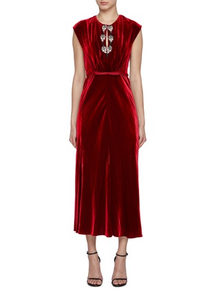 Main View - Click To Enlarge - GIAMBATTISTA VALLI - Embellished Cap Sleeve Velvet Dress