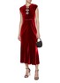 Figure View - Click To Enlarge - GIAMBATTISTA VALLI - Embellished Cap Sleeve Velvet Dress