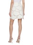 Back View - Click To Enlarge - GIAMBATTISTA VALLI - Faux Leather Lace Mini Skirt