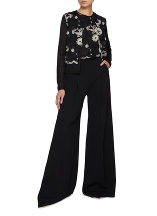 Figure View - Click To Enlarge - GIAMBATTISTA VALLI - Fluid Crepe Wide Leg Pants