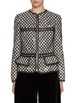 Main View - Click To Enlarge - GIAMBATTISTA VALLI - Peplum Sequined Bouclé Jacket