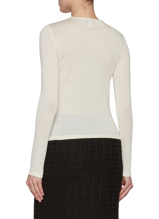 Back View - Click To Enlarge - GIAMBATTISTA VALLI - Ruched Neck Cashmere Silk Knit Top