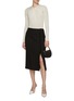 Figure View - Click To Enlarge - GIAMBATTISTA VALLI - Ruched Neck Cashmere Silk Knit Top