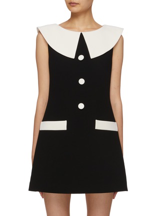 Main View - Click To Enlarge - KIMHĒKIM - Bicolour Detachable Collar Mini Dress