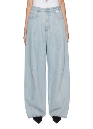 Main View - Click To Enlarge - KIMHĒKIM - Balloon Light Washed Panelled Cotton Jeans