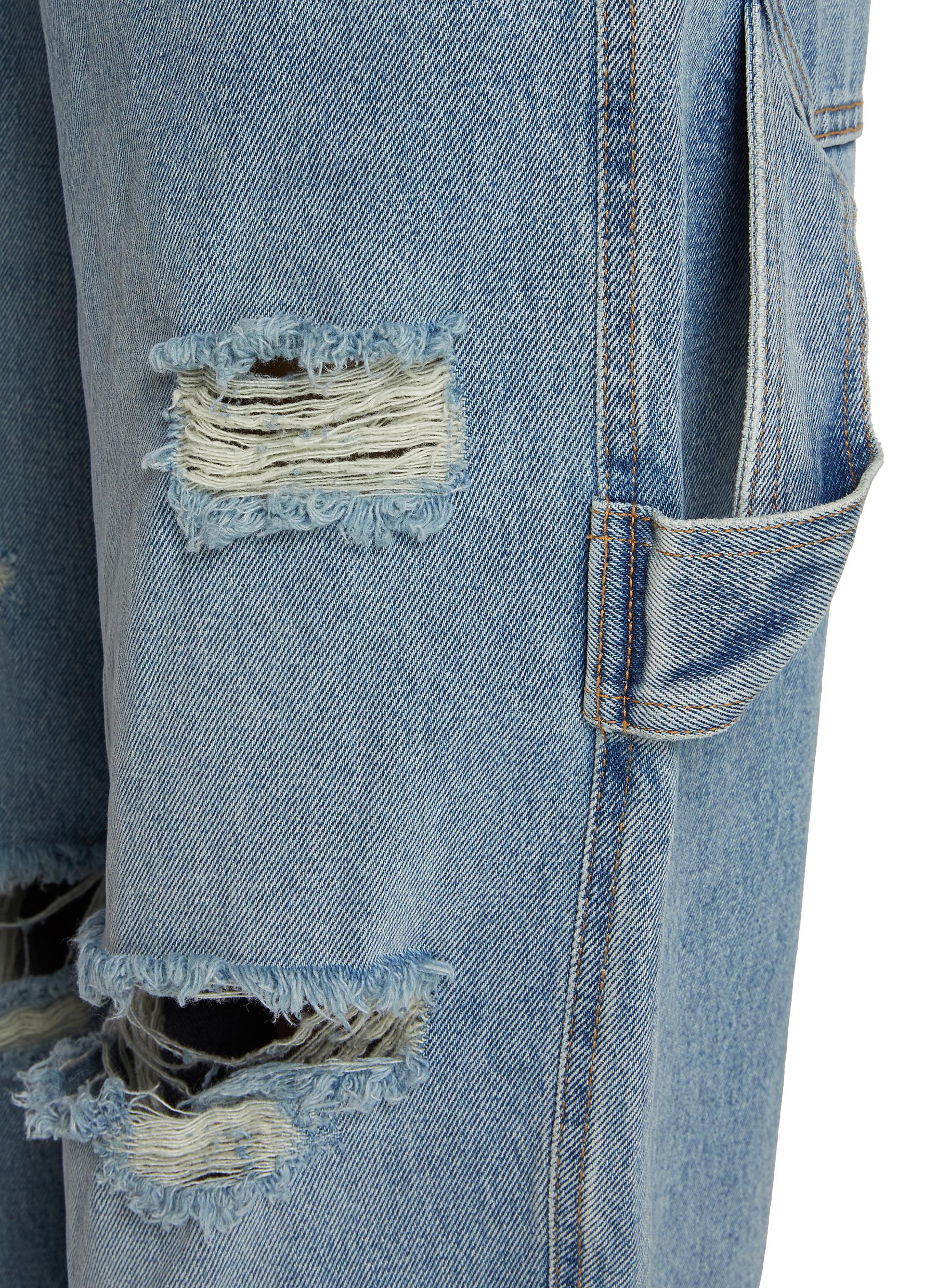 Audrey Barrel Leg Light Wash Carpenter Jeans - Thumbnail 4