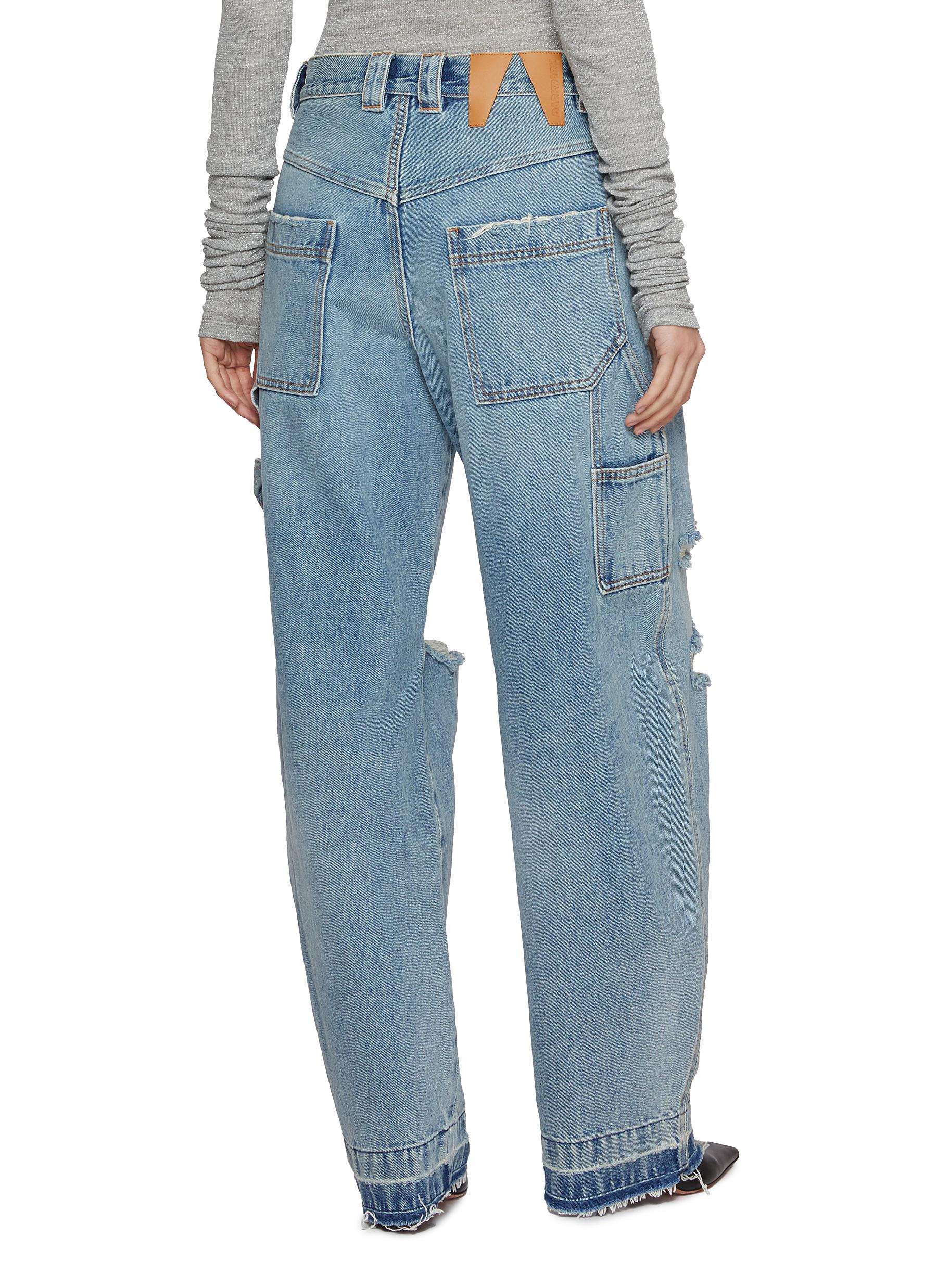 Audrey Barrel Leg Light Wash Carpenter Jeans - Thumbnail 3